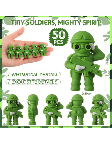 Figuras de Acción Soldados de Juguete Weysat 50 Pcs Verde