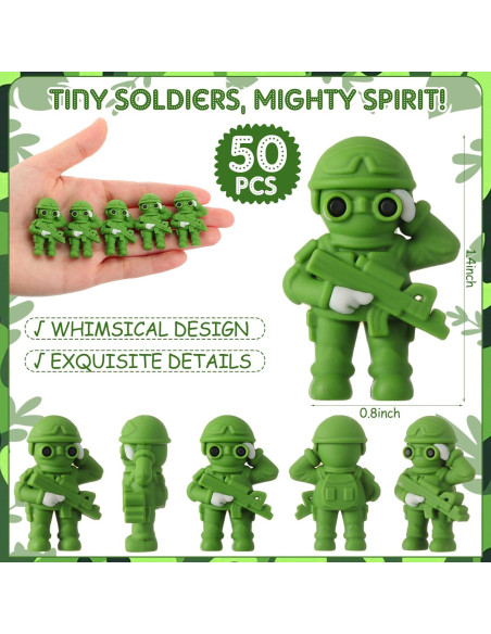 Figuras de Acción Soldados de Juguete Weysat 50 Pcs Verde