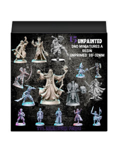 Conjunto de Miniaturas TYL 15 Piezas Resina 32mm para RPG