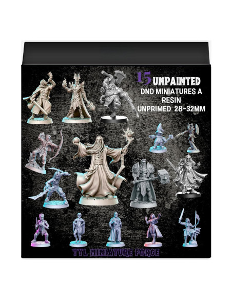 Conjunto de Miniaturas TYL 15 Piezas Resina 32mm para RPG Conjunto de Miniaturas TYL 15 Piezas Resina 32mm para RPG