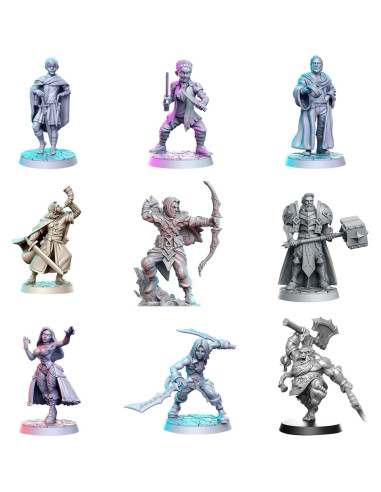 Conjunto de Miniaturas TYL 15 Piezas Resina 32mm para RPG