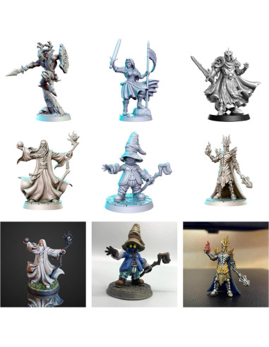 Conjunto de Miniaturas TYL 15 Piezas Resina 32mm para RPG