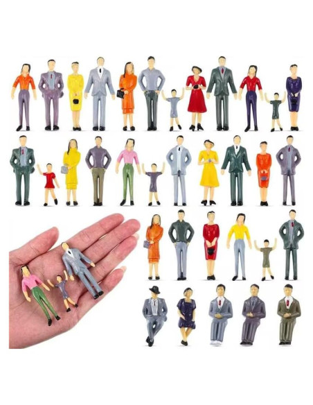 30 Mini Figuras de Personas Harrycle 1:30 Multicolor 5.5 cm