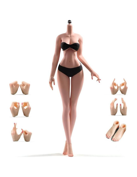 Cuerpo Femenino Escala 1/6 RoofWorld Piel Normal 30cm Flexible