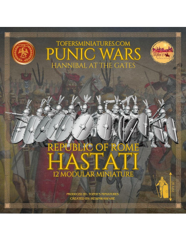 Miniaturas de Tofer Hastati República Romana 28 mm - 12 Piezas