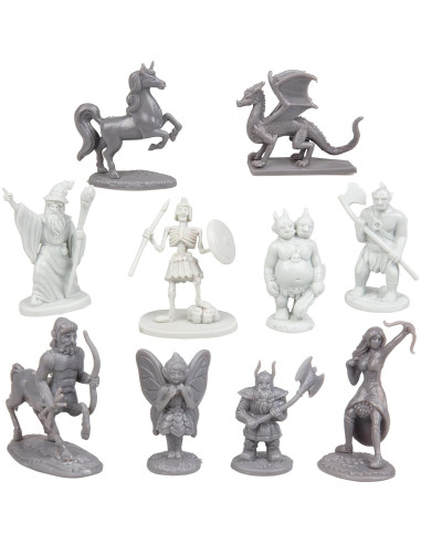 Juego de figuras de acción SCS Direct - 10 criaturas RPG pintables