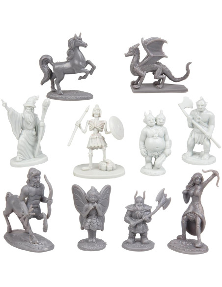 Juego de figuras de acción SCS Direct - 10 criaturas RPG pintables Juego de figuras de acción SCS Direct - 10 criaturas RPG pintables