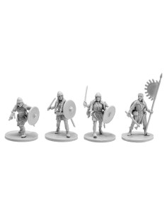 Conjunto de 4 Miniaturas Vikingas Doncellas Escudo 28 mm V&V