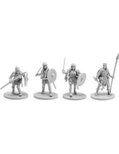 Conjunto de 4 Miniaturas Vikingas Doncellas Escudo 28 mm V&V 2
