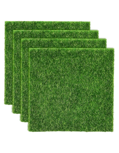Césped Falso Decorativo Shindel 4 Paquetes 15.24x15.24 cm