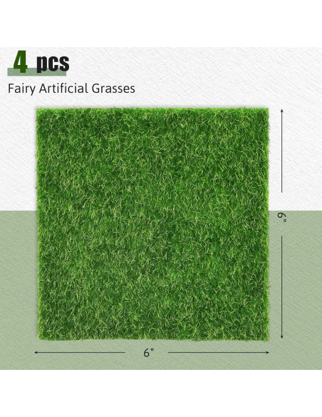 Césped Falso Decorativo Shindel 4 Paquetes 15.24x15.24 cm