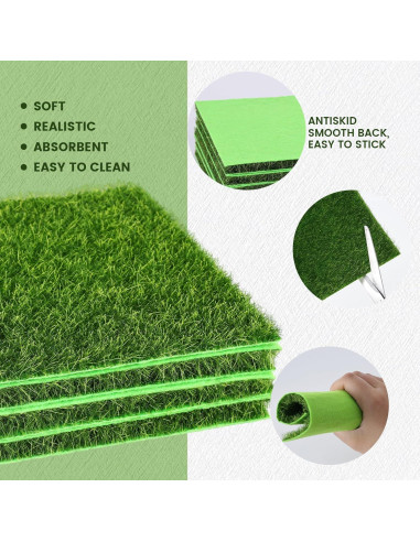 Césped Falso Decorativo Shindel 4 Paquetes 15.24x15.24 cm