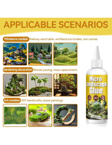 Kit de Paisaje en Miniatura JAOJAO - 100ml Pegamento + 120g Césped Estático
