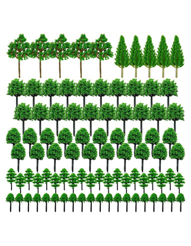 Cayway 90 PCS Árboles Miniatura Mezclados para Modelismo DIY