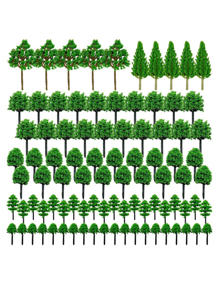 Cayway 90 PCS Árboles Miniatura Mezclados para Modelismo DIY