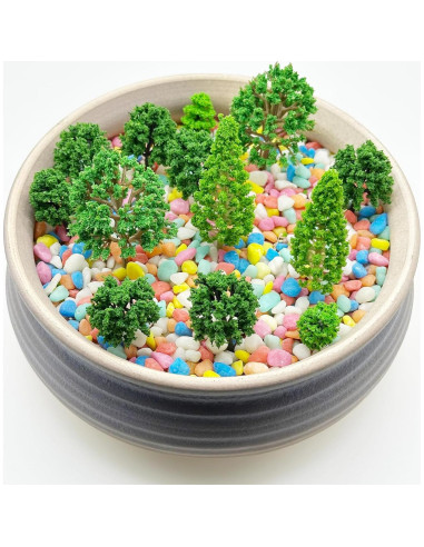 Cayway 90 PCS Árboles Miniatura Mezclados para Modelismo DIY