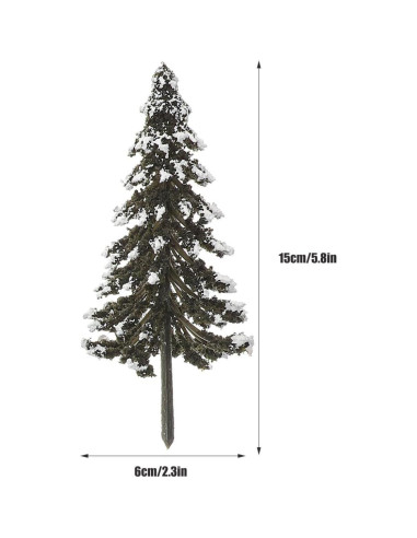 12 Mini Árboles de Pino Falsos para Diorama y Manualidades