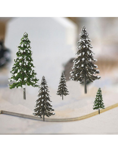 12 Mini Árboles de Pino Falsos para Diorama y Manualidades