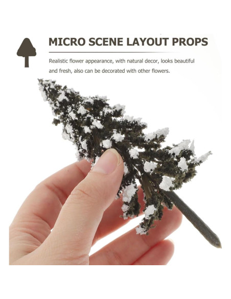 12 Mini Árboles de Pino Falsos para Diorama y Manualidades
