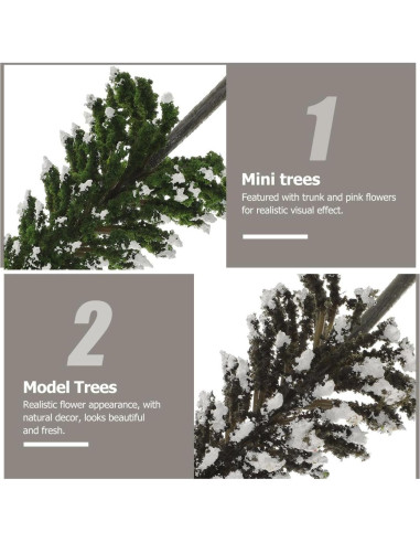 12 Mini Árboles de Pino Falsos para Diorama y Manualidades