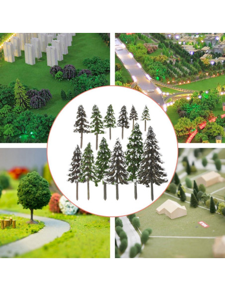 12 Mini Árboles de Pino Falsos para Diorama y Manualidades