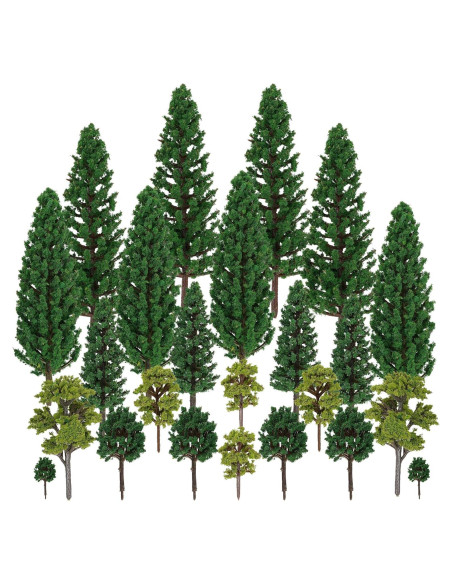 24 Árboles Artificiales Miniatura Jiebor para Diorama y Jardín