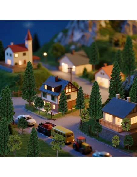 24 Árboles Artificiales Miniatura Jiebor para Diorama y Jardín