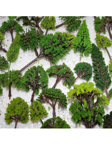 25 Árboles Modelo Mezclados NW para Escenario de Tren 2-6 cm