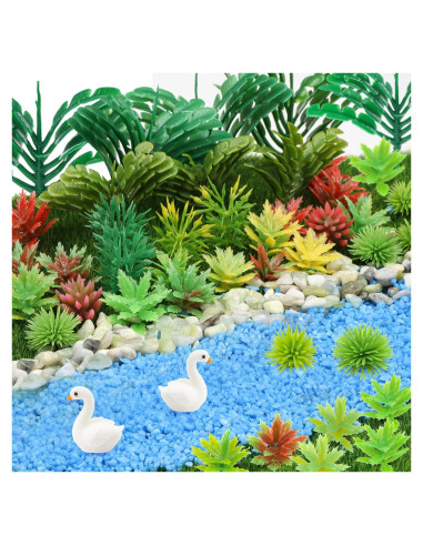 82 Piezas Plantas Miniatura Árboles QUOZUO para Jardín y Ferrocarril