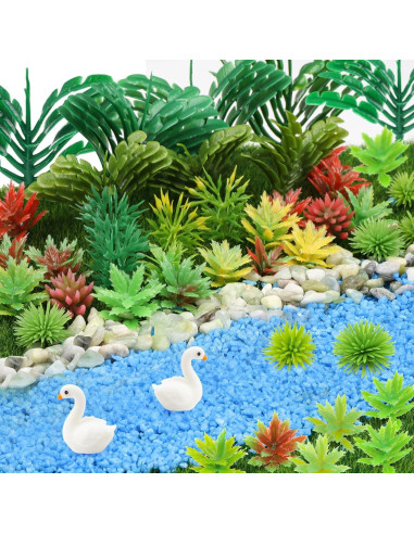 82 Piezas Plantas Miniatura Árboles QUOZUO para Jardín y Ferrocarril
