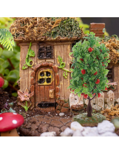 Árbol de Manzana Artificial FOMIYES 2 Pcs Miniatura Decorativa