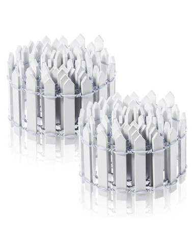 Mini Valla de Jardín de Hadas 2 PCS Plástico 90x5 cm