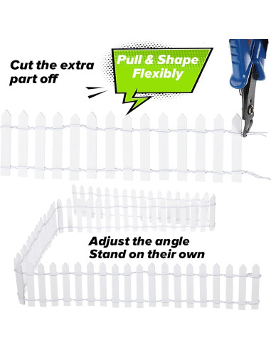 Mini Valla de Jardín de Hadas 2 PCS Plástico 90x5 cm