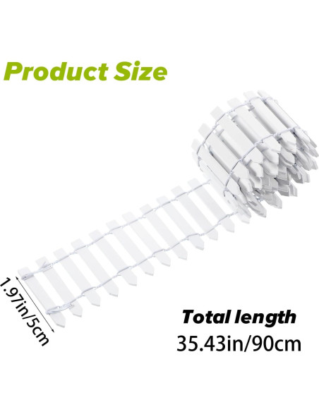 Mini Valla de Jardín de Hadas 2 PCS Plástico 90x5 cm