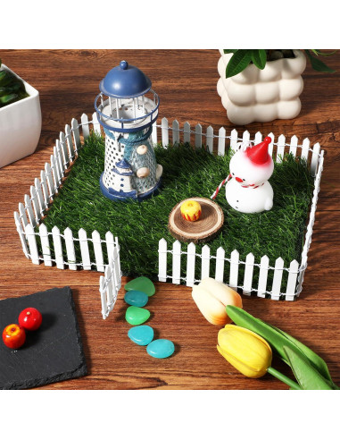 Mini Valla de Jardín de Hadas 2 PCS Plástico 90x5 cm