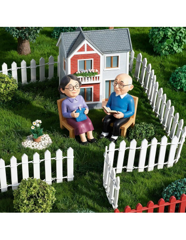 Mini Valla de Jardín de Hadas 2 PCS Plástico 90x5 cm