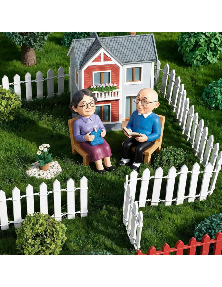 Mini Valla de Jardín de Hadas 2 PCS Plástico 90x5 cm