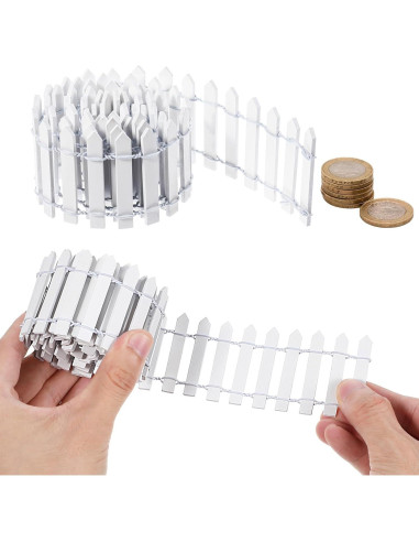 Mini Valla de Jardín de Hadas 2 PCS Plástico 90x5 cm