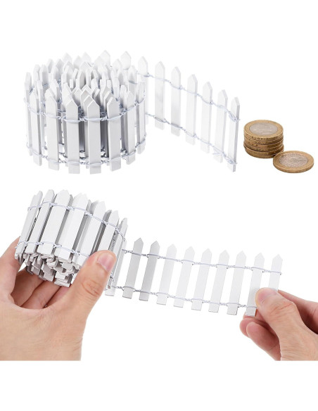 Mini Valla de Jardín de Hadas 2 PCS Plástico 90x5 cm