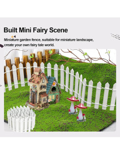 Cerca de Jardín de Hadas Miniatura YFANITI 89cm Blanca 2 Pcs 2
