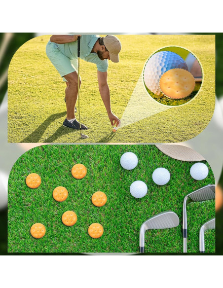 12 Marcadores de Pelotas de Golf Foilswirl Cookies Amarillo