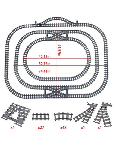 Accesorios de Vías de Tren MXIZYDAOY con Cruce Ferroviario