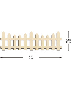 12 Piezas Cercas de Jardín de Hadas de Madera Zhuper 15x4.7cm 2
