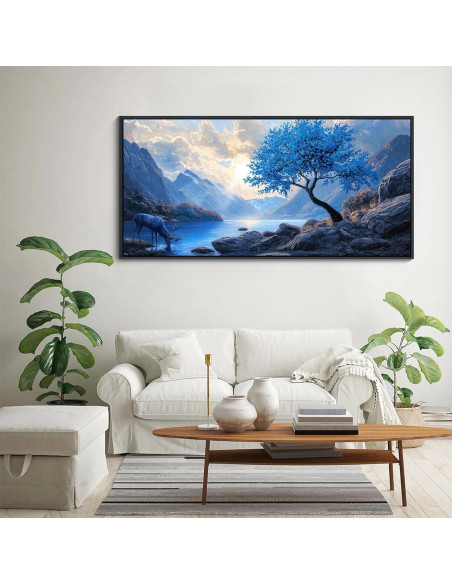 Arte de Pared Enmarcado HKDGOKA Paisaje Montaña 101.6x50.8 cm