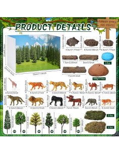 Kit Diorama Selva Tropical 55 Piezas Simgoing - Animales y Árboles 2