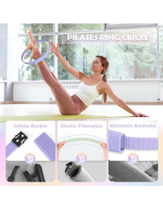 Kit de Pilates Paleclouds - Anillo, Pelota 21 cm y Bandas 2
