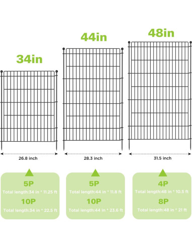 Cerca Decorativa de Metal CLEASO 10 Paneles 7.3m x 1.1m