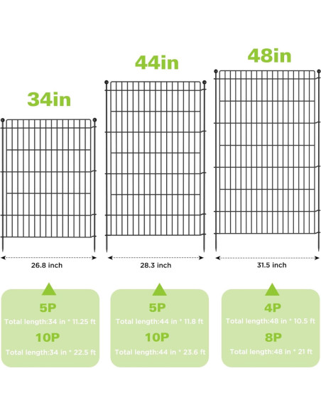 Cerca Decorativa de Metal CLEASO 10 Paneles 7.3m x 1.1m