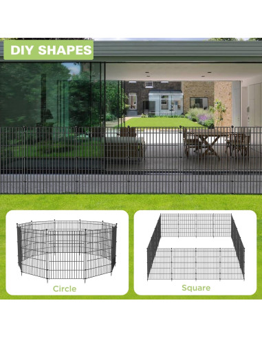 Cerca Decorativa de Metal CLEASO 10 Paneles 7.3m x 1.1m