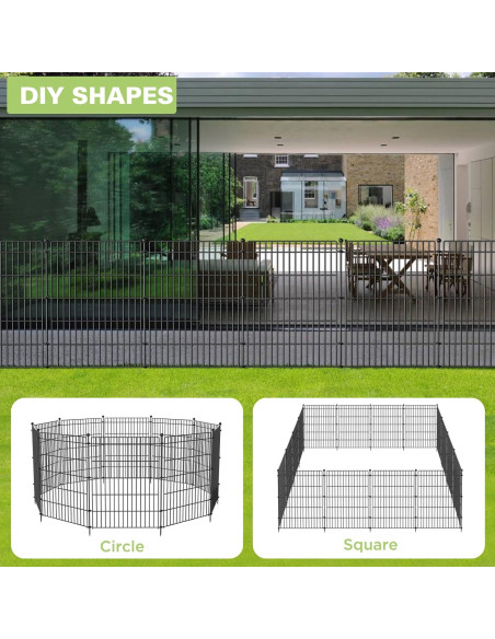 Cerca Decorativa de Metal CLEASO 10 Paneles 7.3m x 1.1m